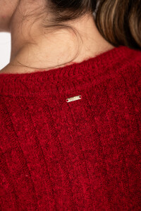 Sweater Lana Acanalado Rojo