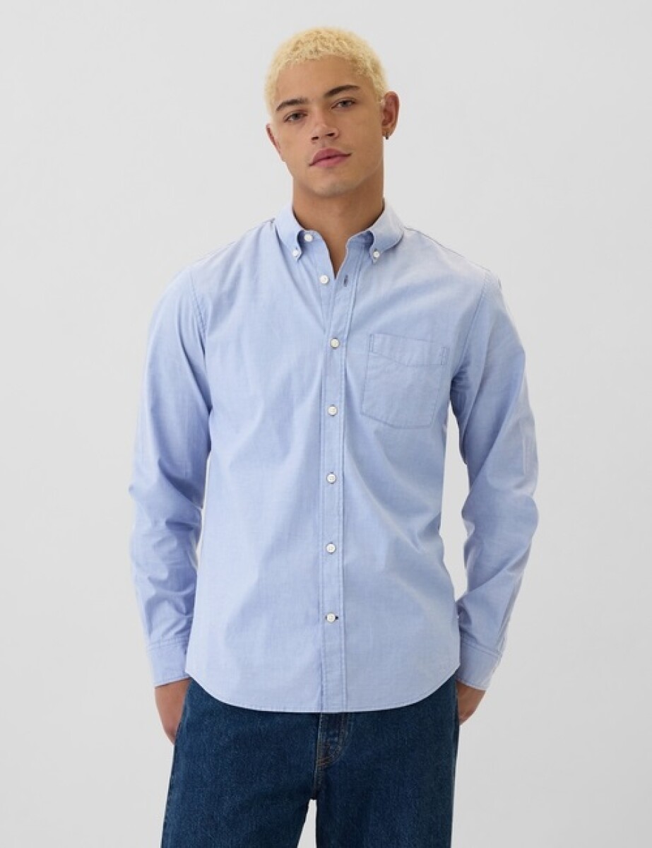 Camisa Hombre Standard Stretch Poplin - Light Blue 