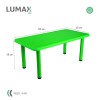 Mesa de plástico niños rectangular 120x60cm Verde