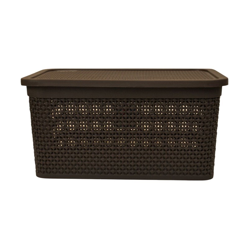 Set x2 Caja simil ratán 15 lts CHOCOLATE