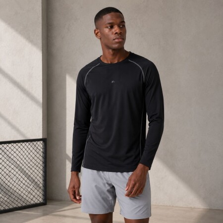 REMERA MANGA LARGA MASCULINA THERMO II FILA NEGRO