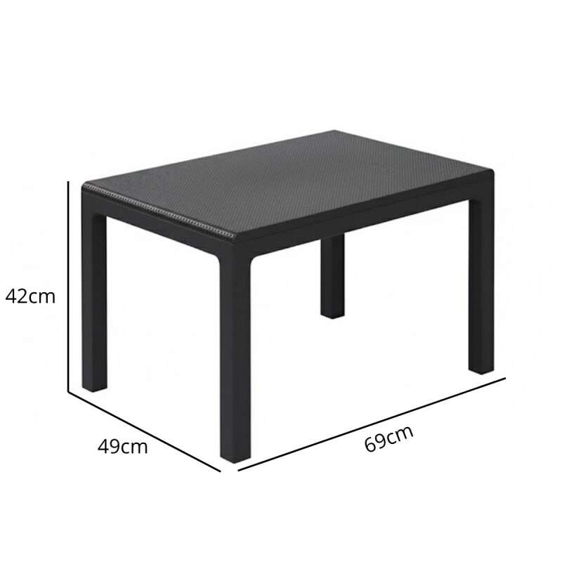 Juego Prestij de jardín 3 sillones con almohadones + mesa NEGRO