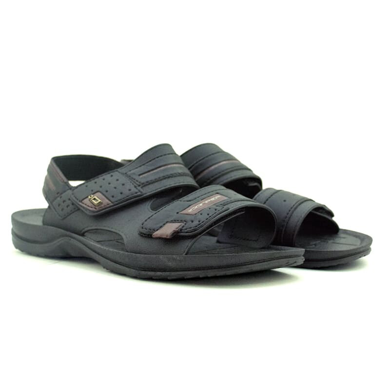 Ojotas Danper Anchas C/Velcro de Hombre - D6901 Negro-negro