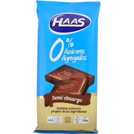 Tableta de chocolate semi amargo 0% azucar 70g HASS Tableta de chocolate semi amargo 0% azucar 70g HASS