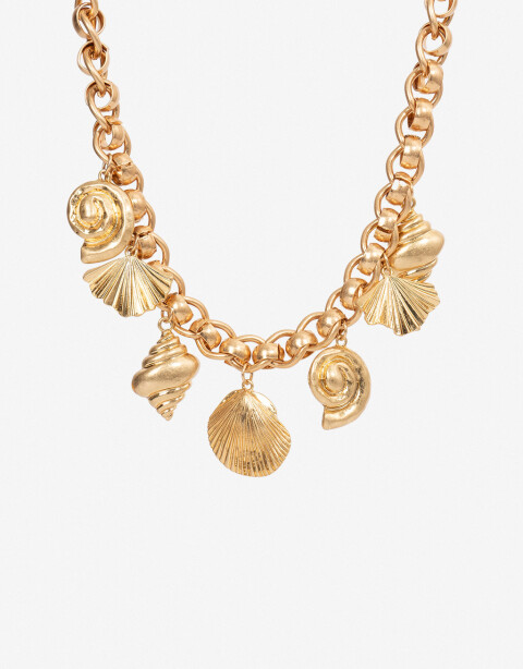 Collares Cortos Metal Collar Corto Dijes Caracoles - Dorado Oro Amarillo