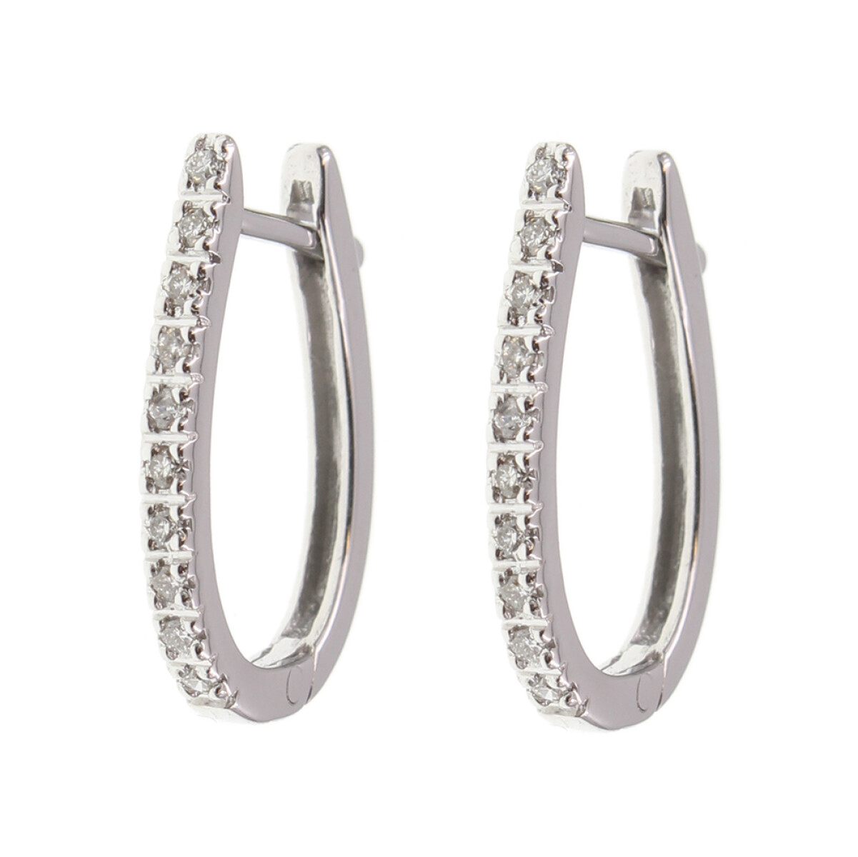 Aros Lina en oro blanco 18k con brillantes. 