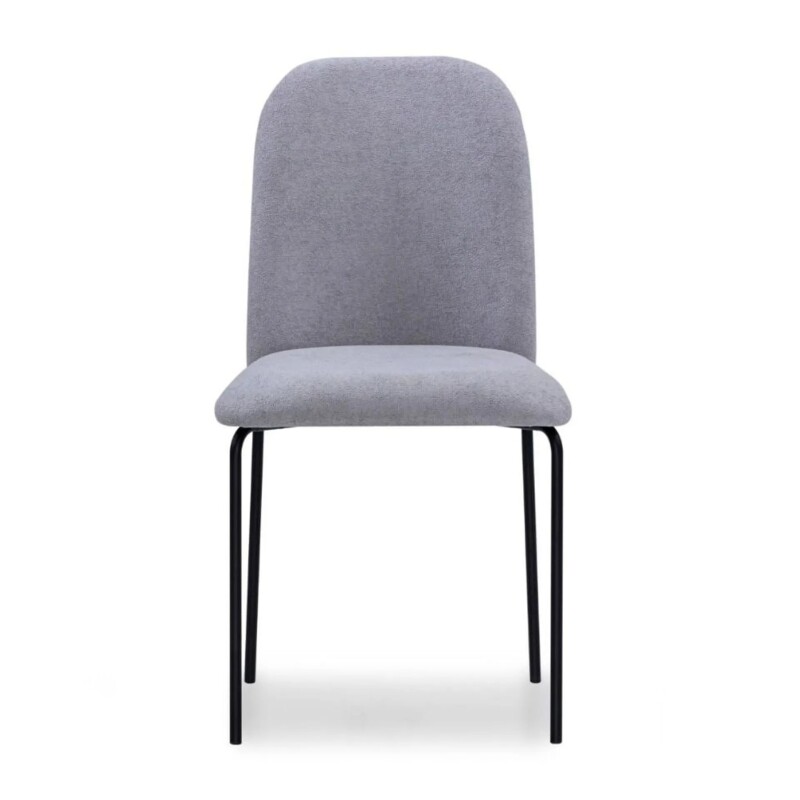 SILLA PATA DE HIERRO LACA NEGRA - TELA GRIS C/BRILLO SILLA PATA DE HIERRO LACA NEGRA - TELA GRIS C/BRILLO