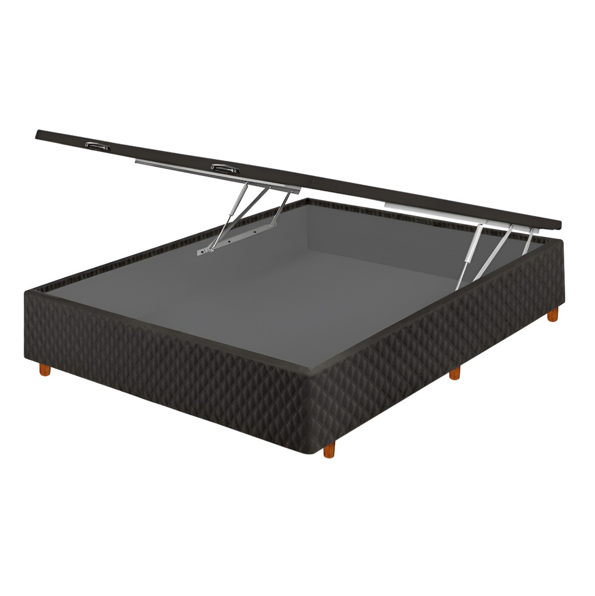 Box Baúl Negro Para Colchón De 2 Plazas 1.38 X 1.88m 