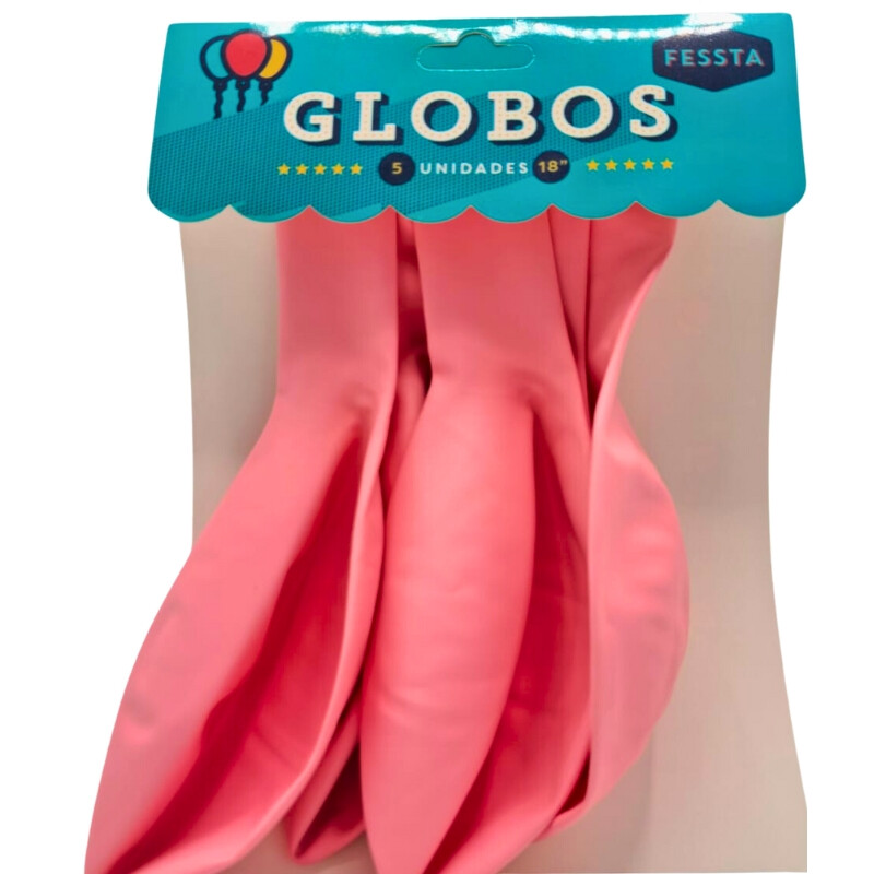 Globos X5 Tamaño R18 Rosa Bebe Pastel