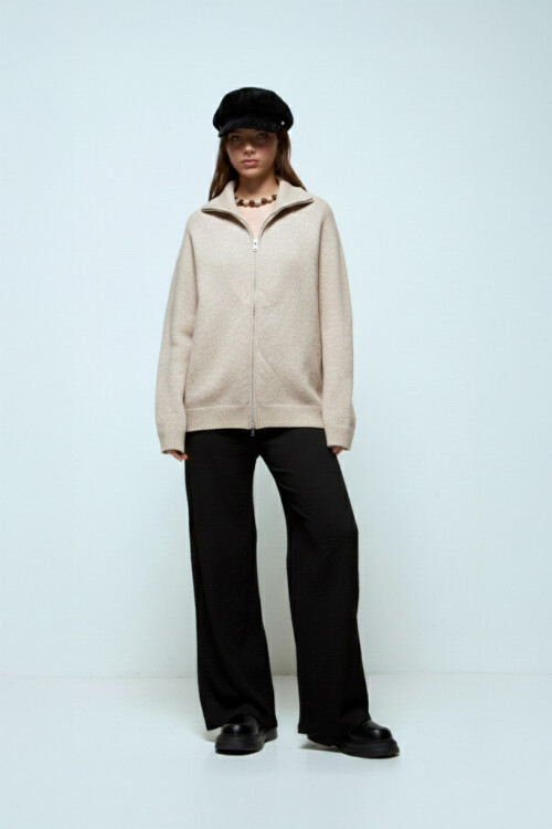 Cardigan oversize beige