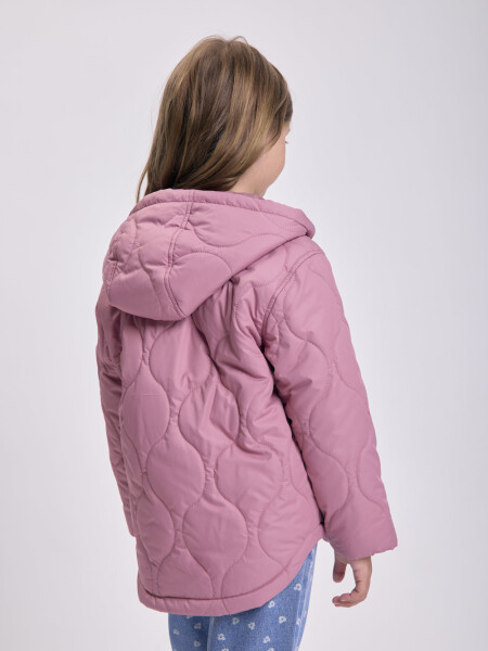 Campera capitoneada capucha Rosa
