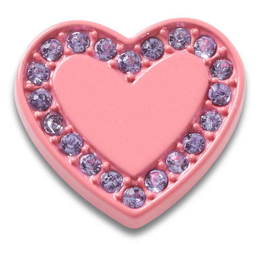 Jibbitz Pink Enamel Heart Gem Multicolor