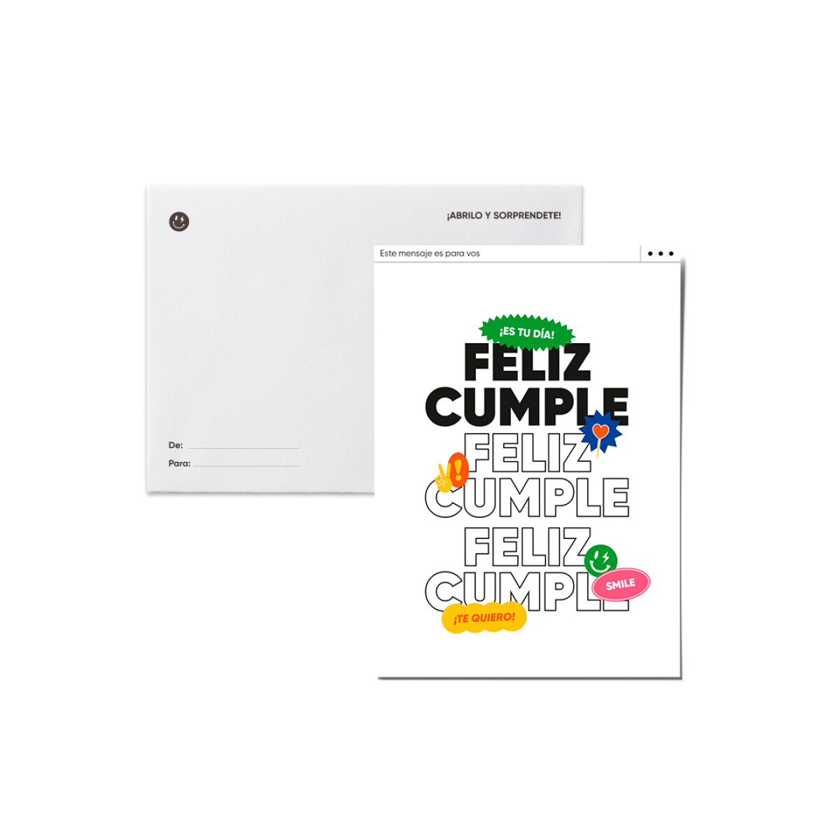 Tarjeta sellos con sobre Cumpleaños 