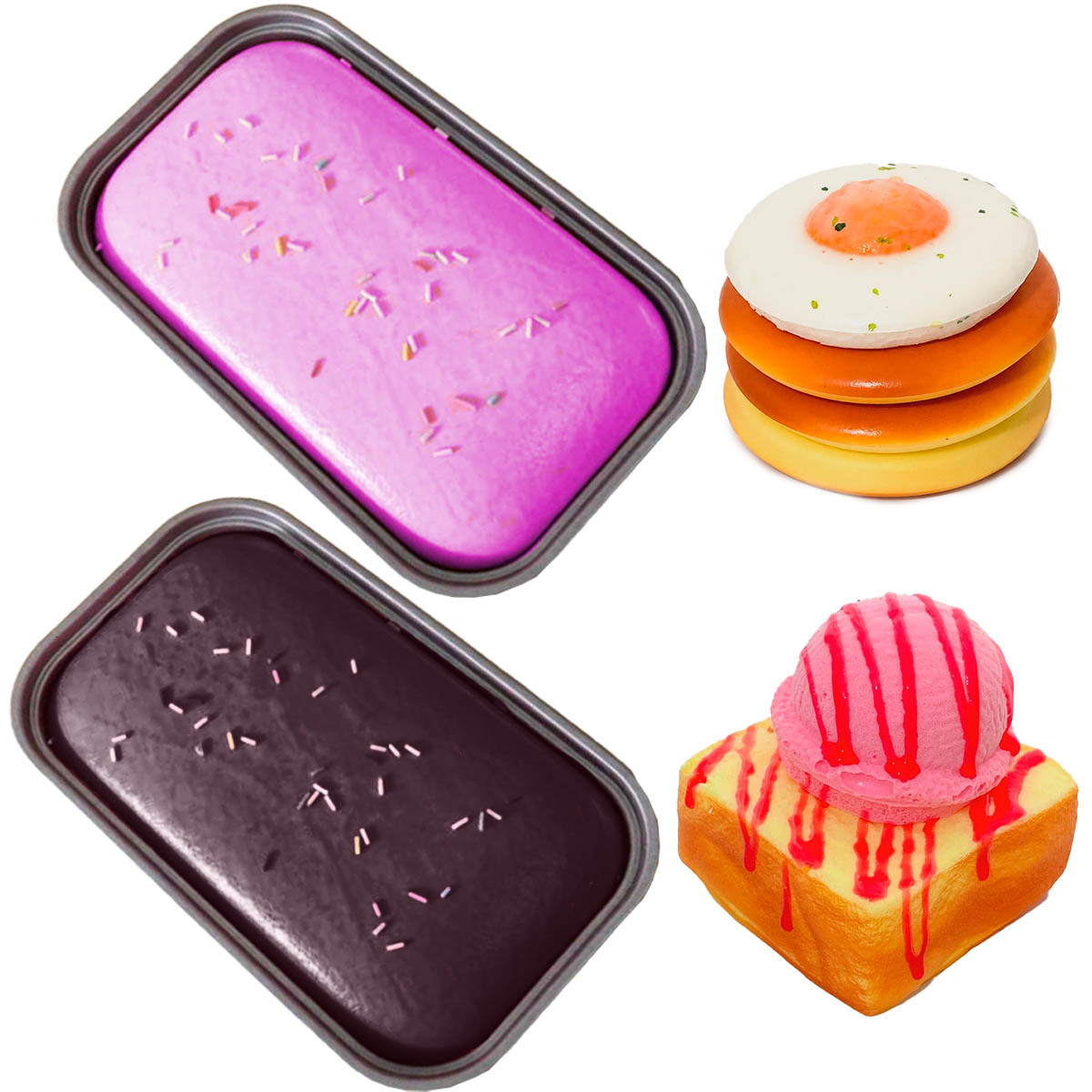 Set X4 Juguete Antiestrés Squishy Torta Pancake Pan - Cot004012 
