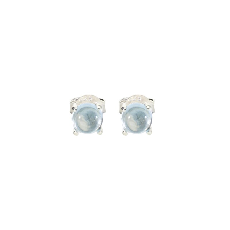 Caravanas Magali- Plata rodinada 925-Piedra Topacio azul-CA2004 conpiedra