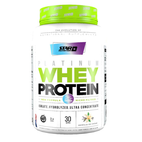Kit Star Nutrition Whey Protein Isolate 908g Proteína Vainilla