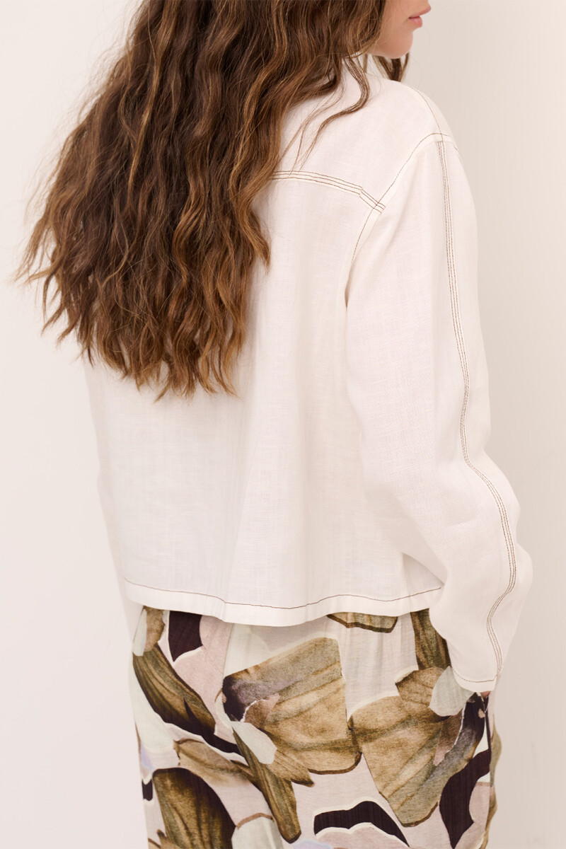 CHAQUETA LINO BLANCO