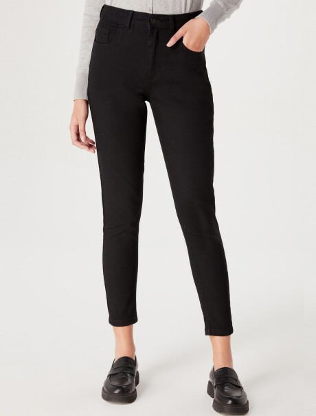 PANTALÓN DE JEAN CINTURA MEDIA SKINNY NEGRO