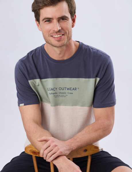 REMERA RAYADA DE ALGODÓN Beige