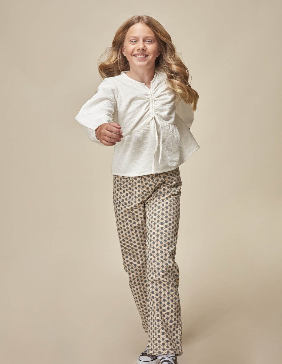 Pantalon De Twill Estampado - Gris Oscuro 