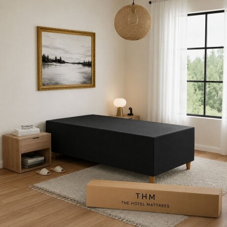 Box Baúl Sommier Plaza y Media HAMPTONS Smartbox Negro