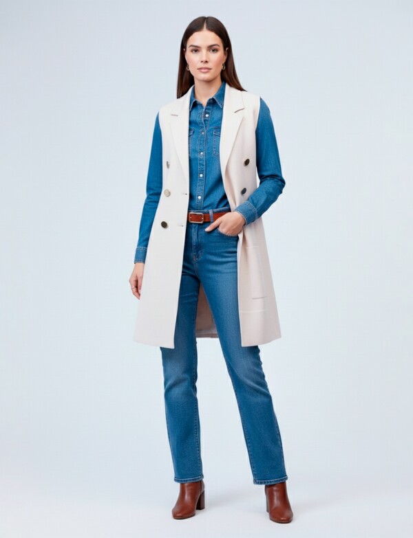 Chaleco Botones CRUDO