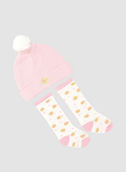 Set gorro y medias pink Rosado