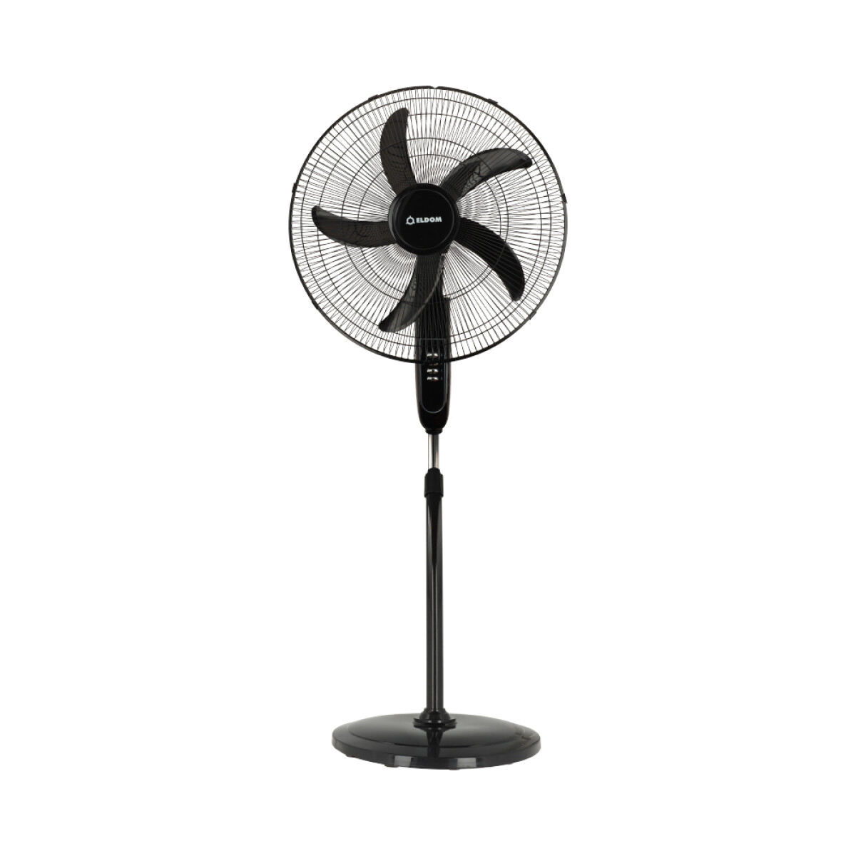 VENTILADOR ELDOM DE PIE NEGRO 1.70 METROS 5 ASPAS 