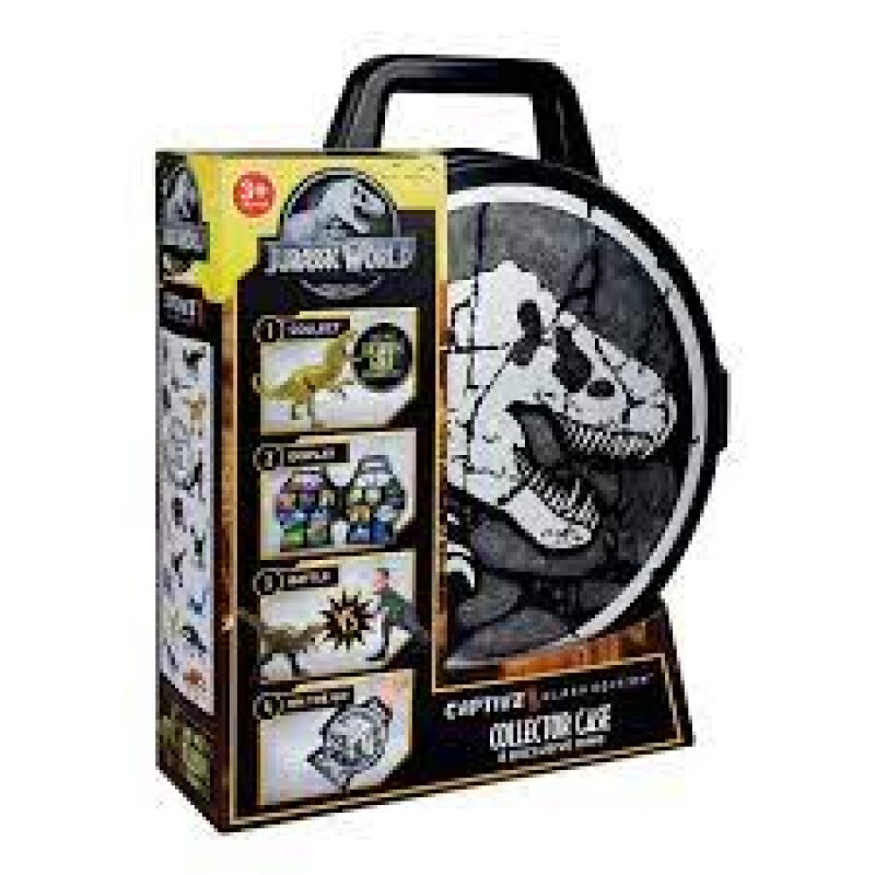 Valija Jurassic World Plateada Para Coleccionar + Dinosaurio Valija Jurassic World Plateada Para Coleccionar + Dinosaurio