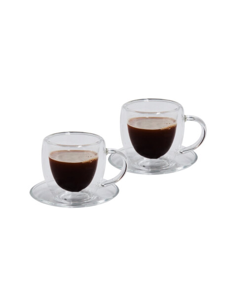 SET2 TAZAS DOBLE PARED 80ML C/PLATO VIDRIO VARENNA SET2 TAZAS DOBLE PARED 80ML C/PLATO VIDRIO VARENNA