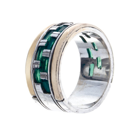 Anillo de plata 925, double en oro 18 ktes y circonias. Anillo de plata 925, double en oro 18 ktes y circonias.