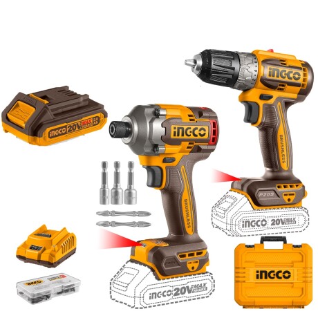 Set Atornillador Y Atornillador Ingco CKLI20272 20V 52N Ub 001