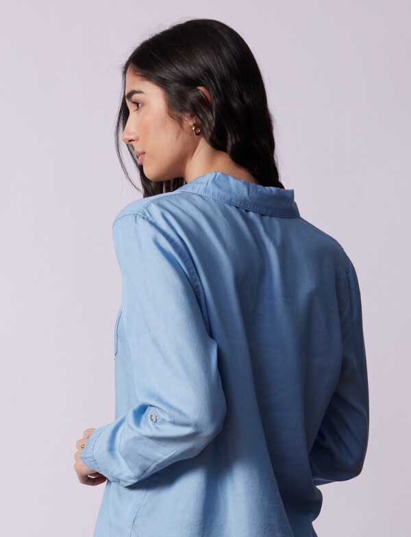 Camisa Lyocell Bolsillos JEAN CLARO