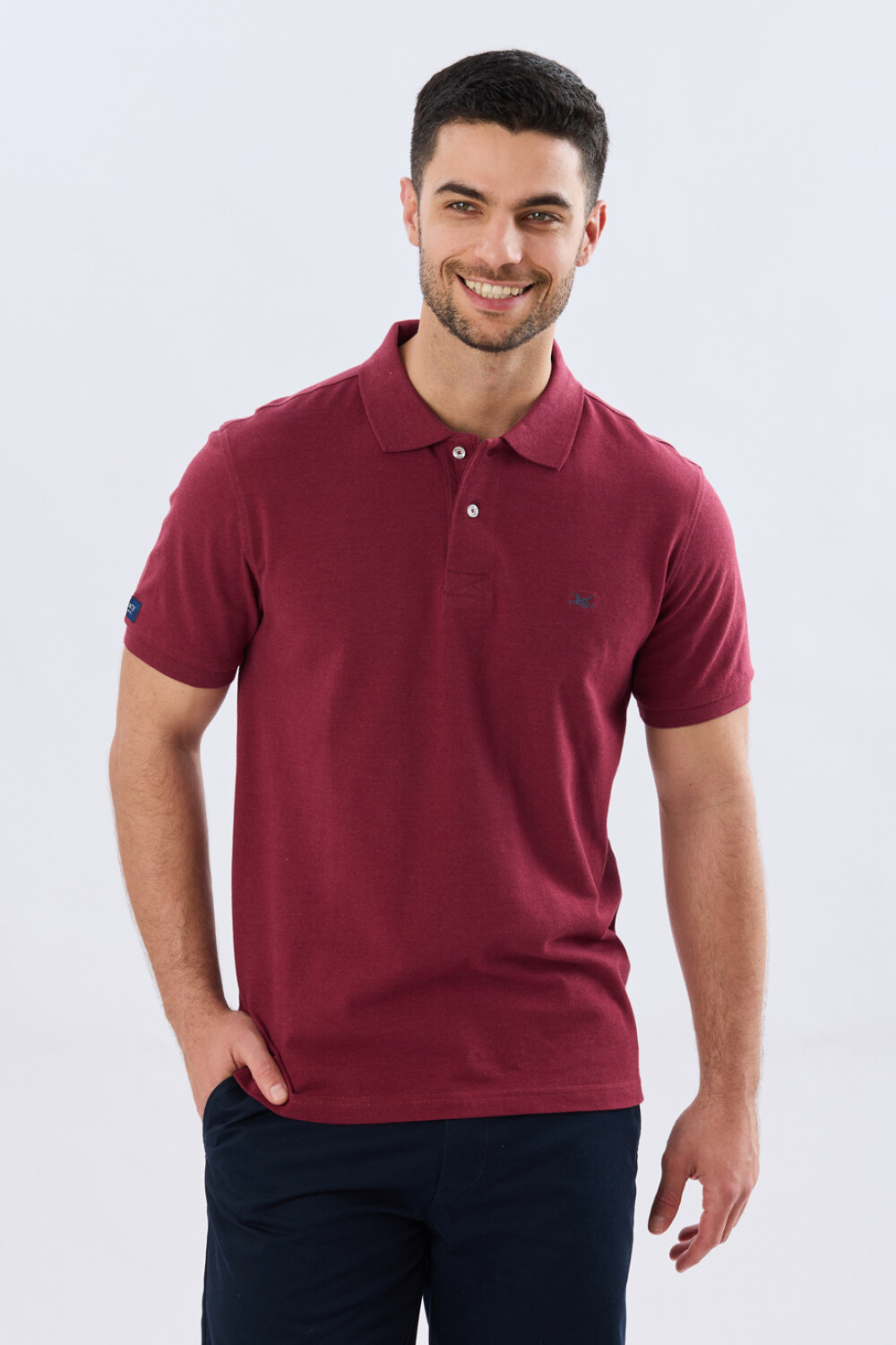 REMERA POLO LISA PIQUÉ Bordo Melange