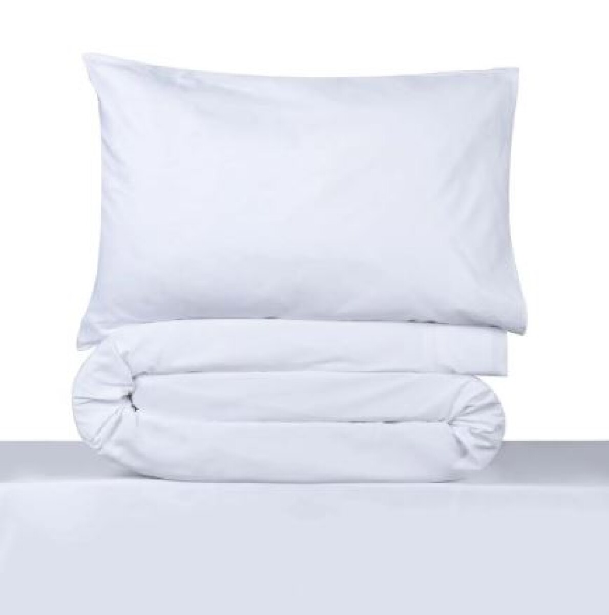 Juego De Sábanas 1 Plaza Cotton Basic 180 hilos Blanco 