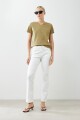 Remera puff print verde oliva