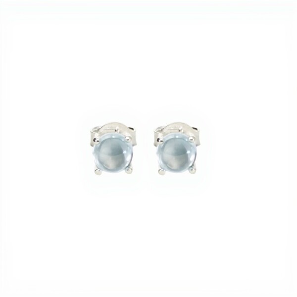Caravanas Magali- Plata rodinada 925-Piedra Topacio azul-CA2004 conpiedra