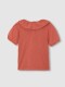 Camiseta De Manga Corta Y Cuello Volante Naranja