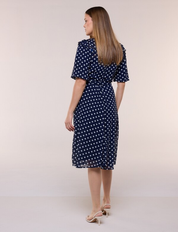 Vestido Lazo Lunares AZUL/BLANCO