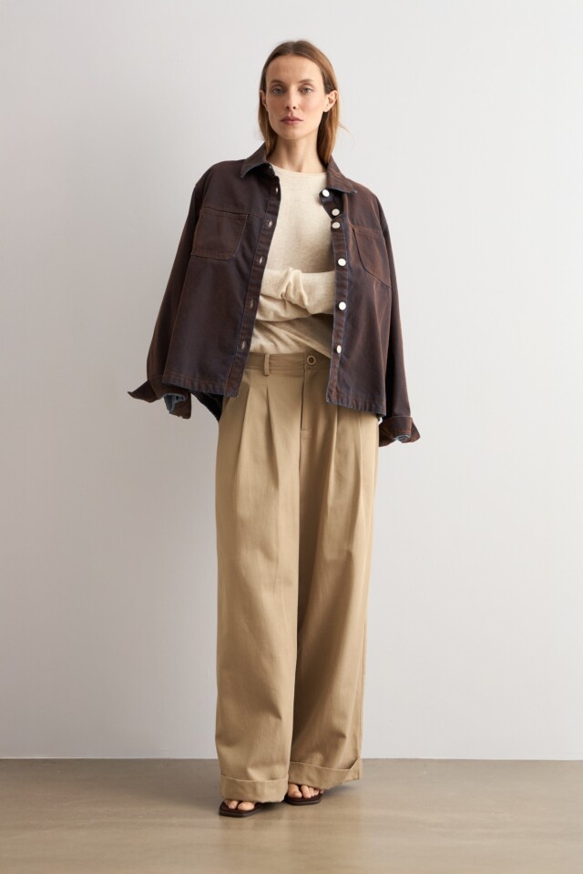 Sweater clásico beige melange