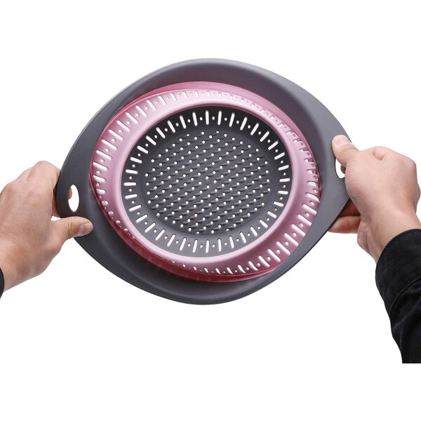 Colador Escurridor Silicona Plegable Frutas Verduras Pasta Variante Color Rosa