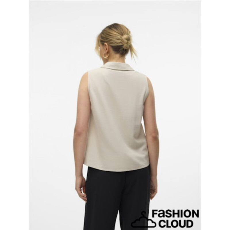 VMMYMILO SL V-NECK SHIRT WVN GA Silver Lining