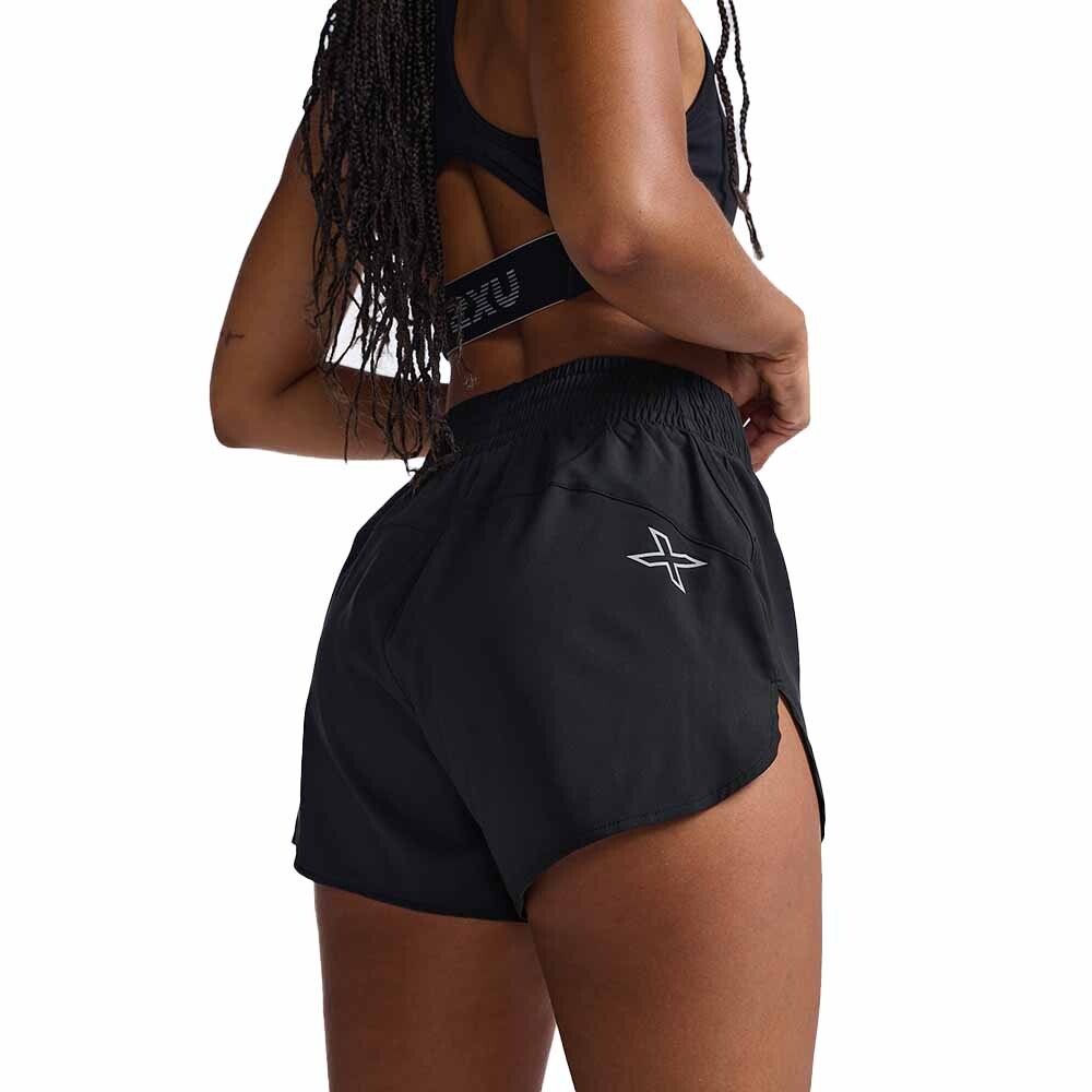 Aero Hi-Rise 4 Inch Shorts - Mujer Black/silver Reflective