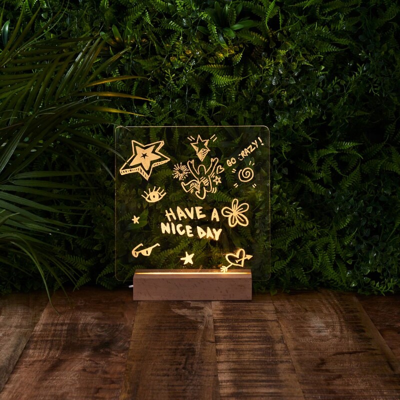 Pizzarra Led de acrílico con soporte Pizzarra Led de acrílico con soporte