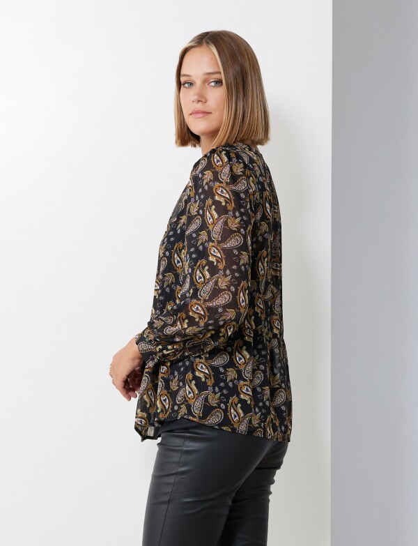 Blusa Gasa NEGRO/MULTI