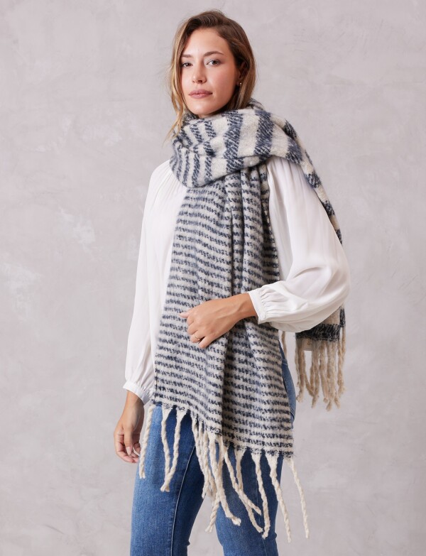 Bufandon Lineas NEGRO/CRUDO