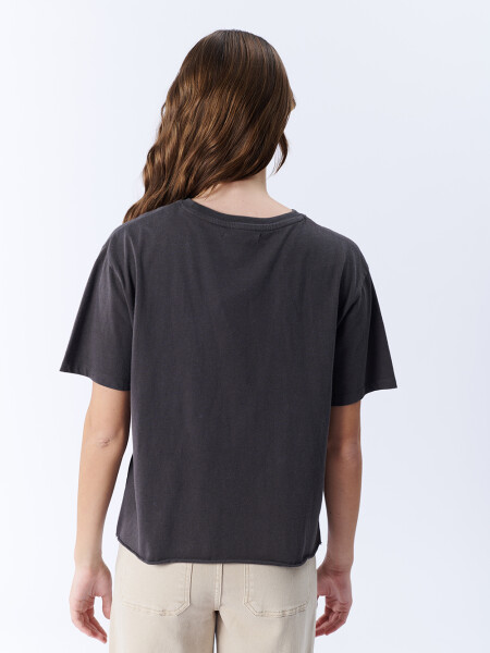 Remera manga corta pinzas laterales Gris Oscuro