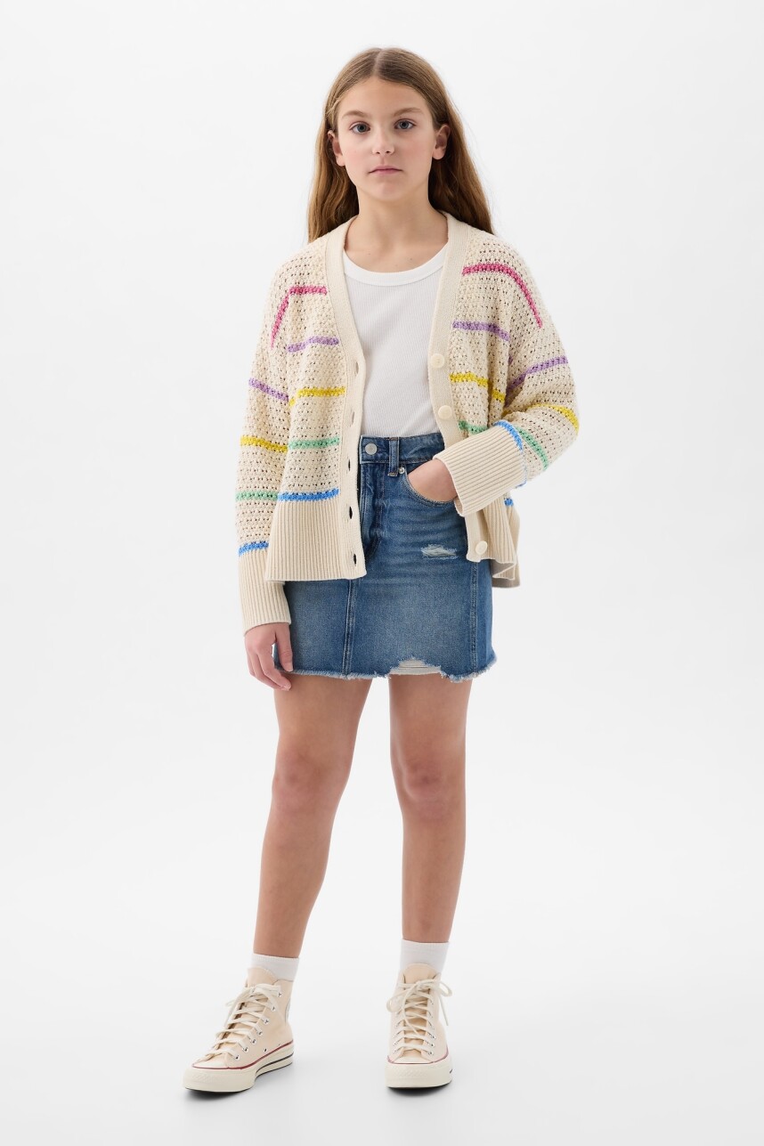 Saco Crochet Niña Sp Mar Swtr Mlt Strp