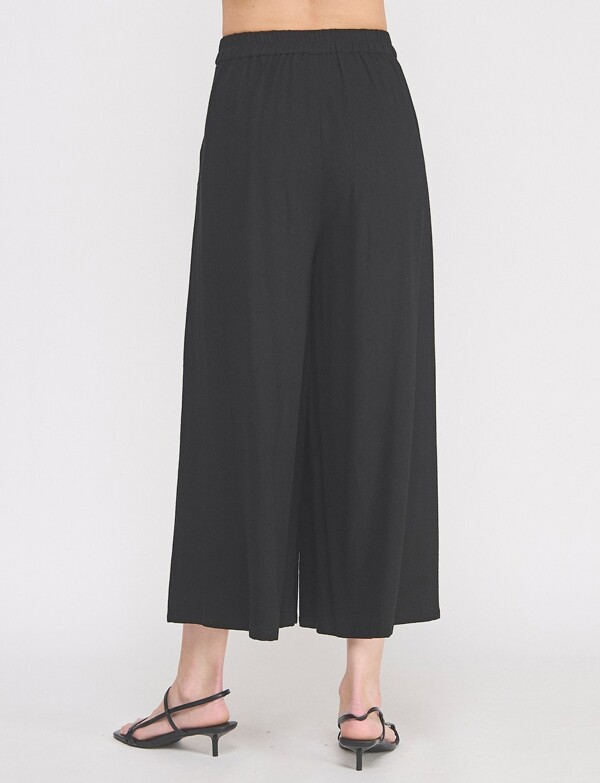 Pantalon Crop Lino NEGRO