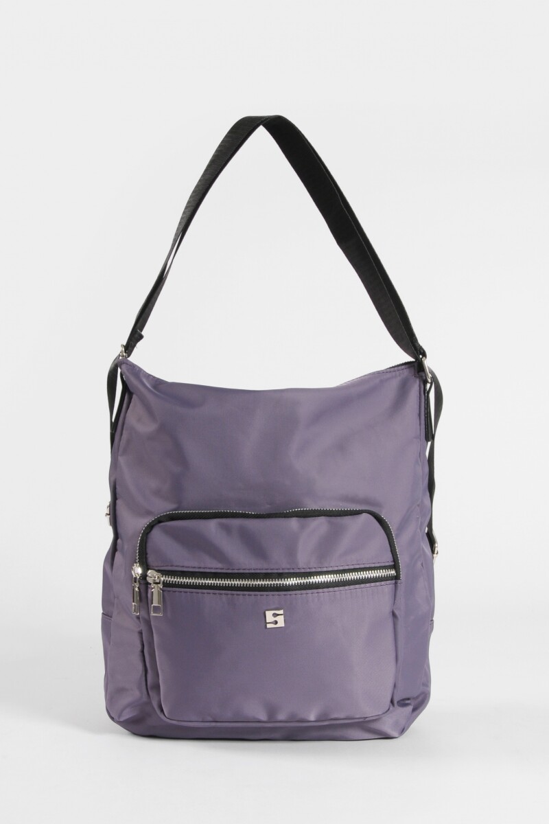 Hobo mochila con bolsillo violeta